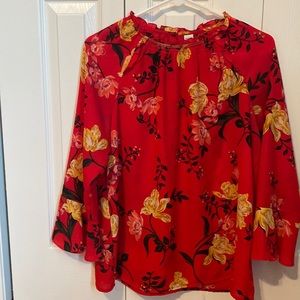Long sleeve floral blouse